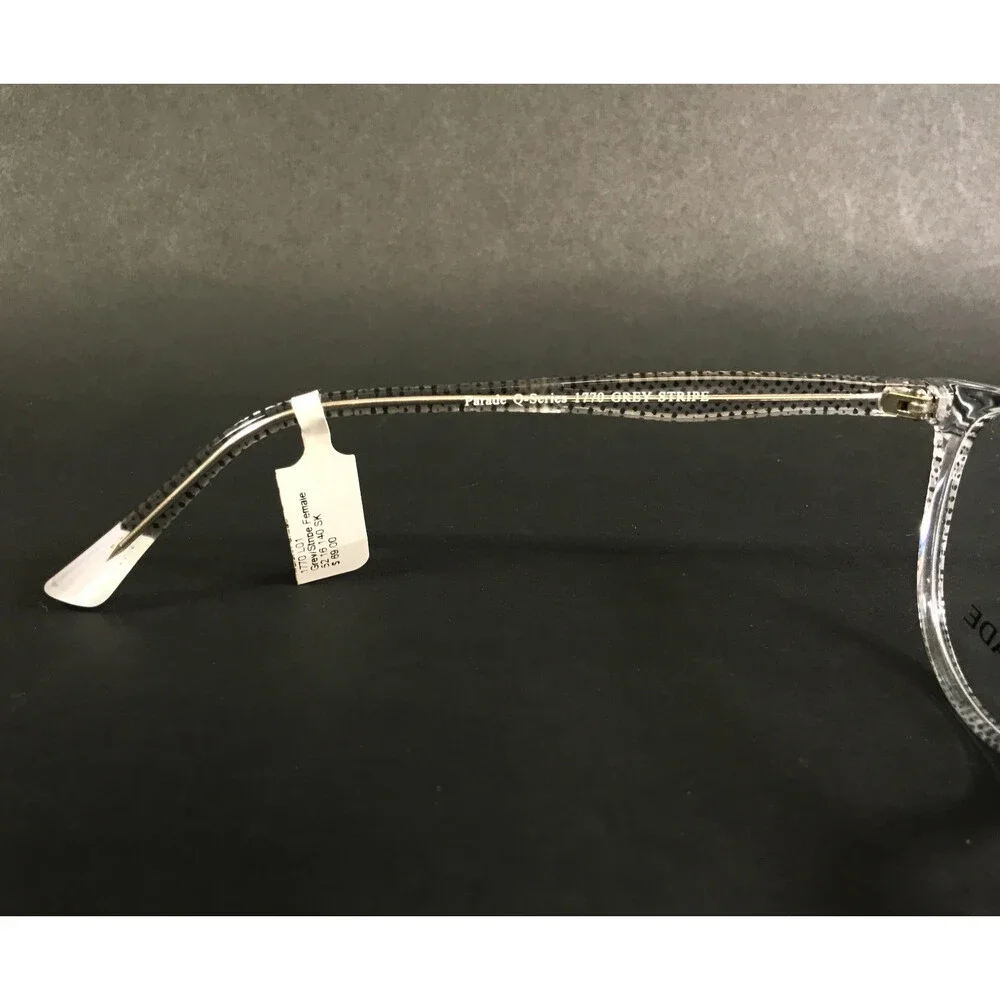 Parade Eyeglasses Frames Q-Series 1770 GREY STRIPE Cat Eye Full Rim 52-16-140